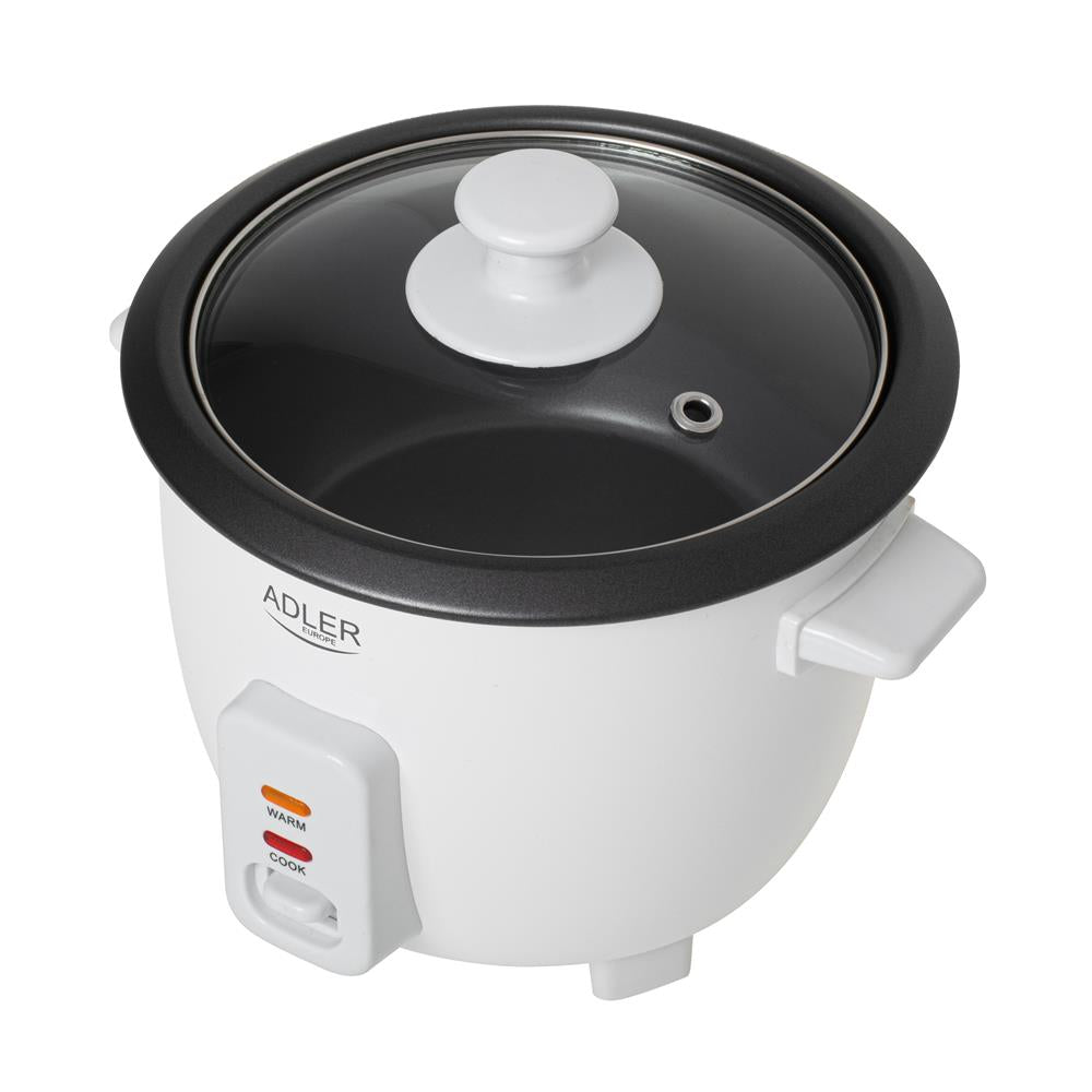 Adler AD 6418 Reiskocher 0,6 Liter kompakt mit Warmhaltefunktion Weiß