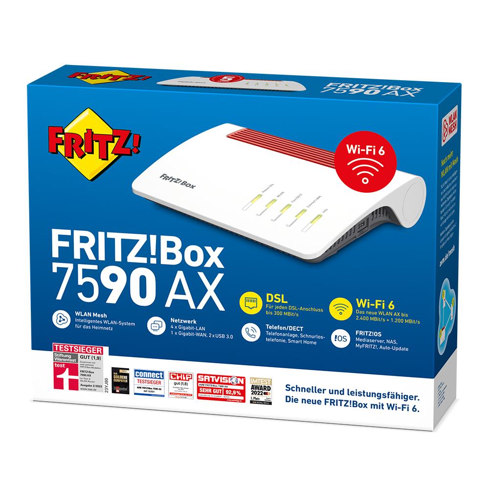 FRITZ!Box 7590 AX – Premium-DSL-Router mit Wi-Fi 6 & umfangreicher Ausstattung