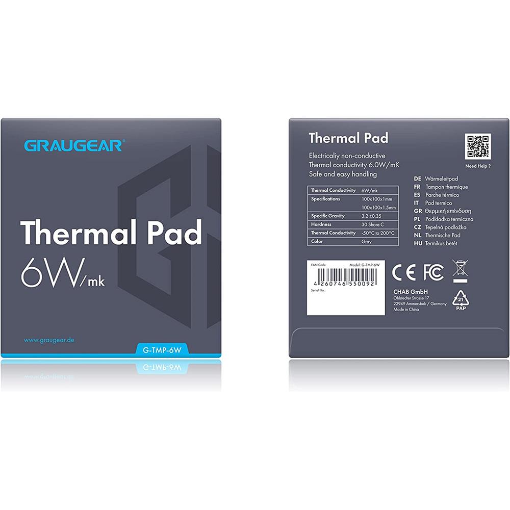 GRAUGEAR Wärmeleitpad 6 W für SSD GPU CPU