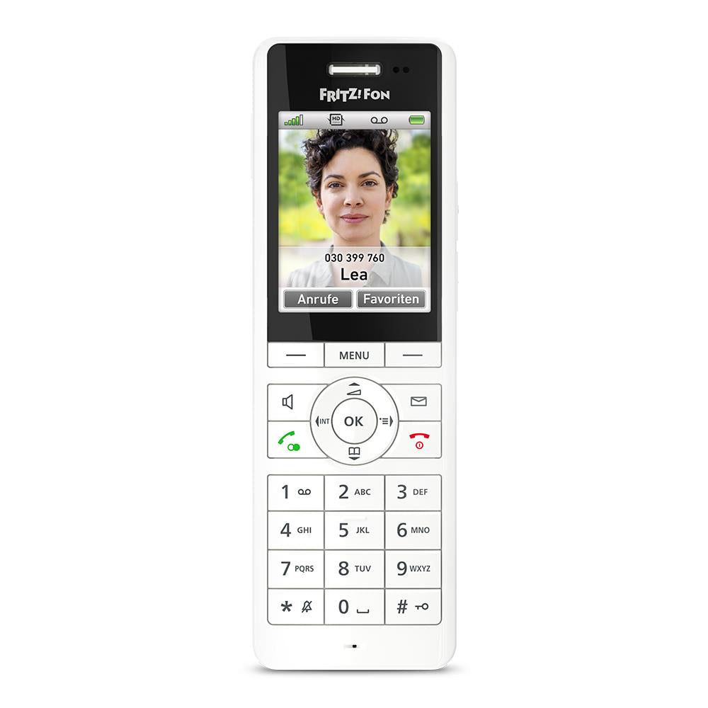 FRITZ!Fon X6 – Weißes Premium-DECT-Telefon mit großem Display & Top-Akustik