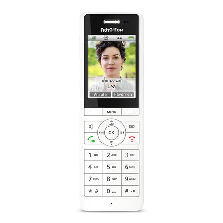 FRITZ!Fon X6 – Weißes Premium-DECT-Telefon mit großem Display & Top-Akustik