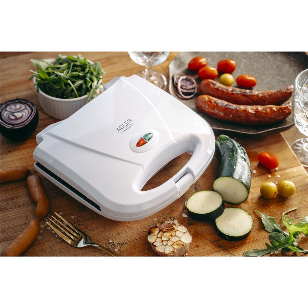 Adler AD 3072 Kompakter Elektrogrill mit antihaftbeschichteten Grillplatten