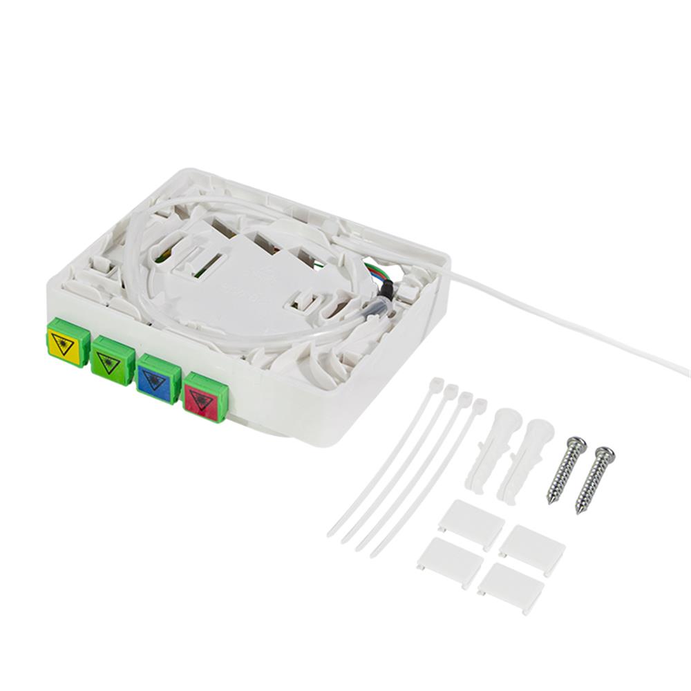 LogiLink FTTH Anschlussbox 4x SC APC mit 20 m Glasfaserkabel