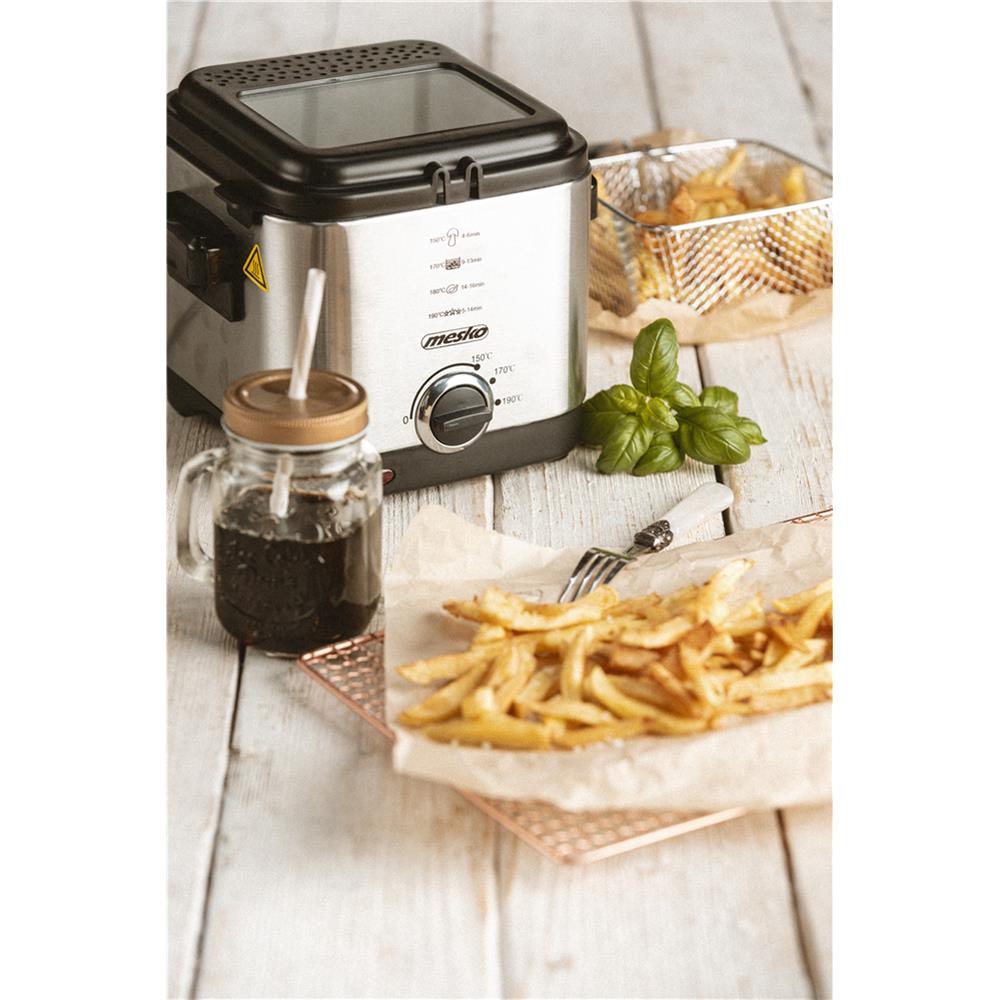 Mesko MS 4910 Fritteuse 1,5 Liter 900 Watt Silber