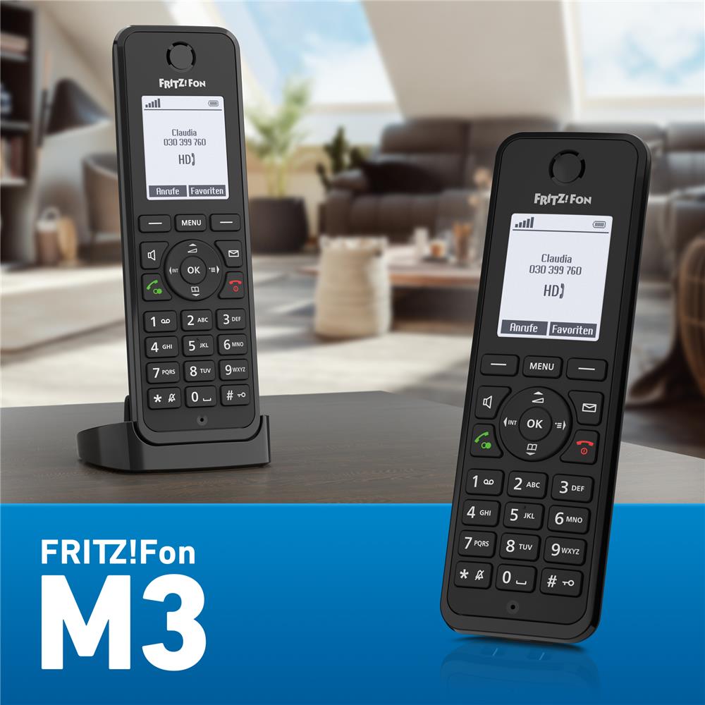 FRITZ!Fon M3 DECT Telefon beleuchtet Das Komforttelefon für die FRITZ!Box schwarz