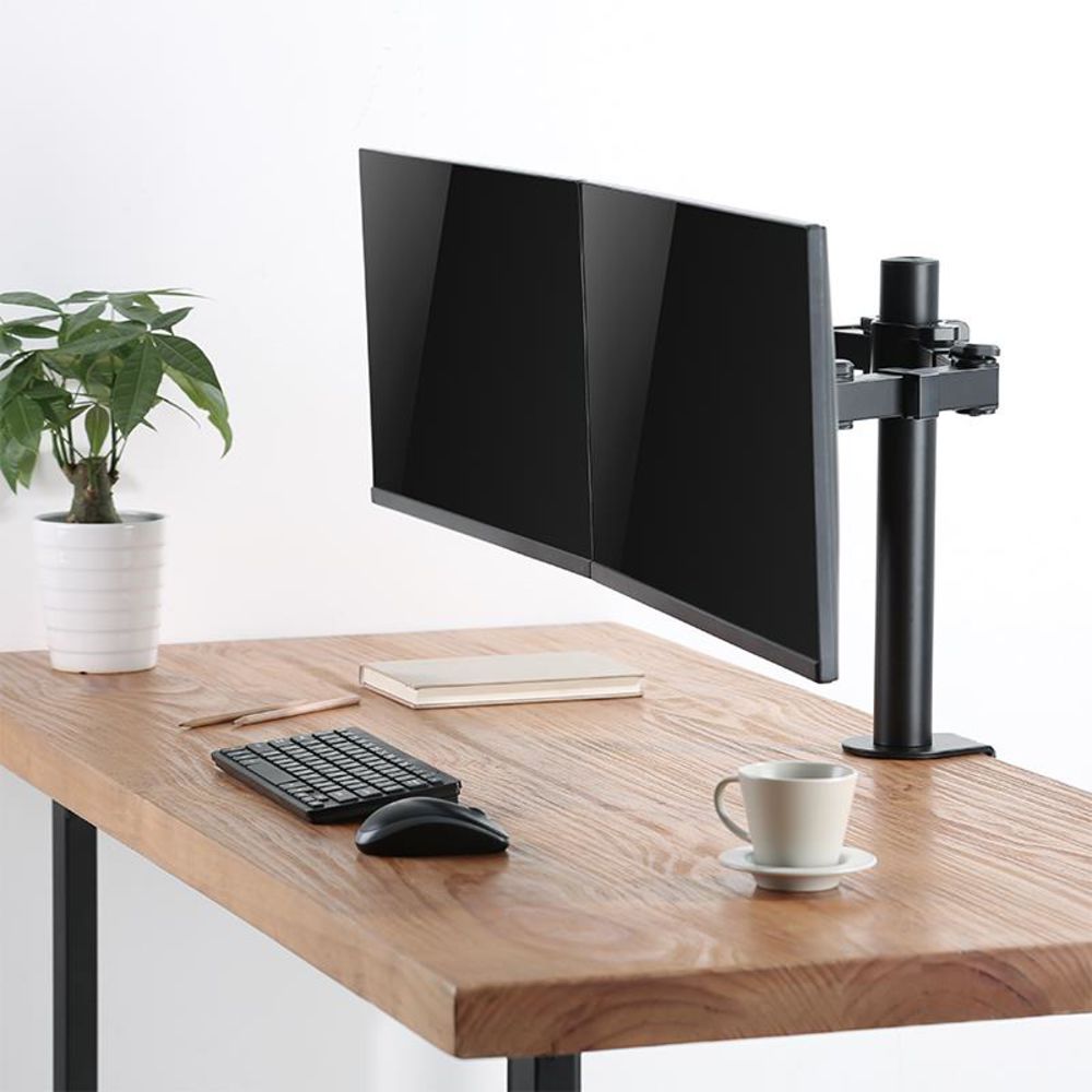 LogiLink BP0106 Monitorhalterung 2 fach 17 bis 32 Zoll Schwarz