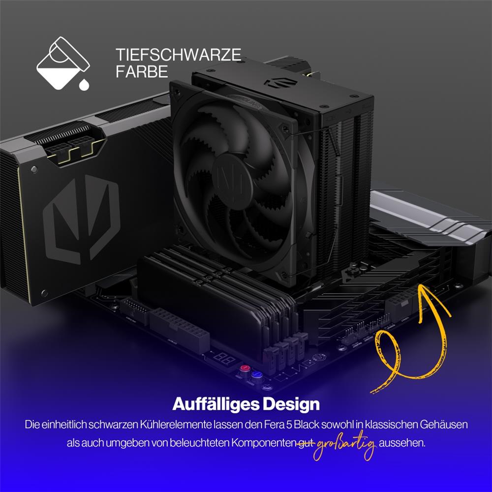 ENDORFY Fera 5 Black CPU-Kühler, inklusive Wärmeleitpast | EY3A011