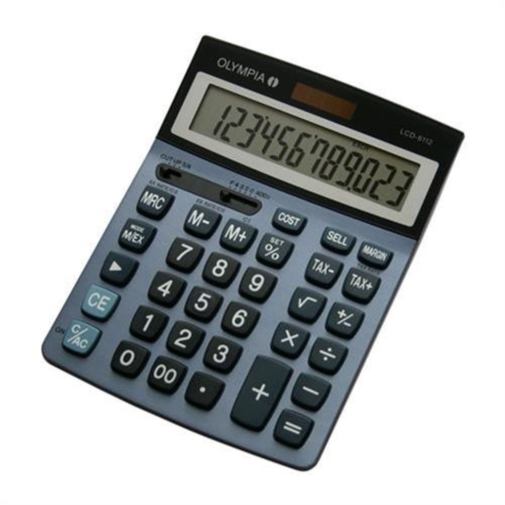 Olympia LCD 6112 Tischrechner 12 stellig Batterie Solar Stahlblau