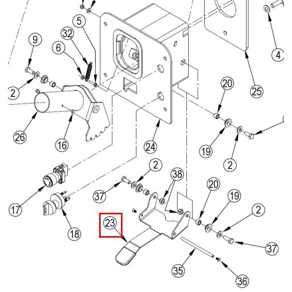 Nilfisk Original 56511602 Hebel Neigung Schwarz PVC Ersatzteil