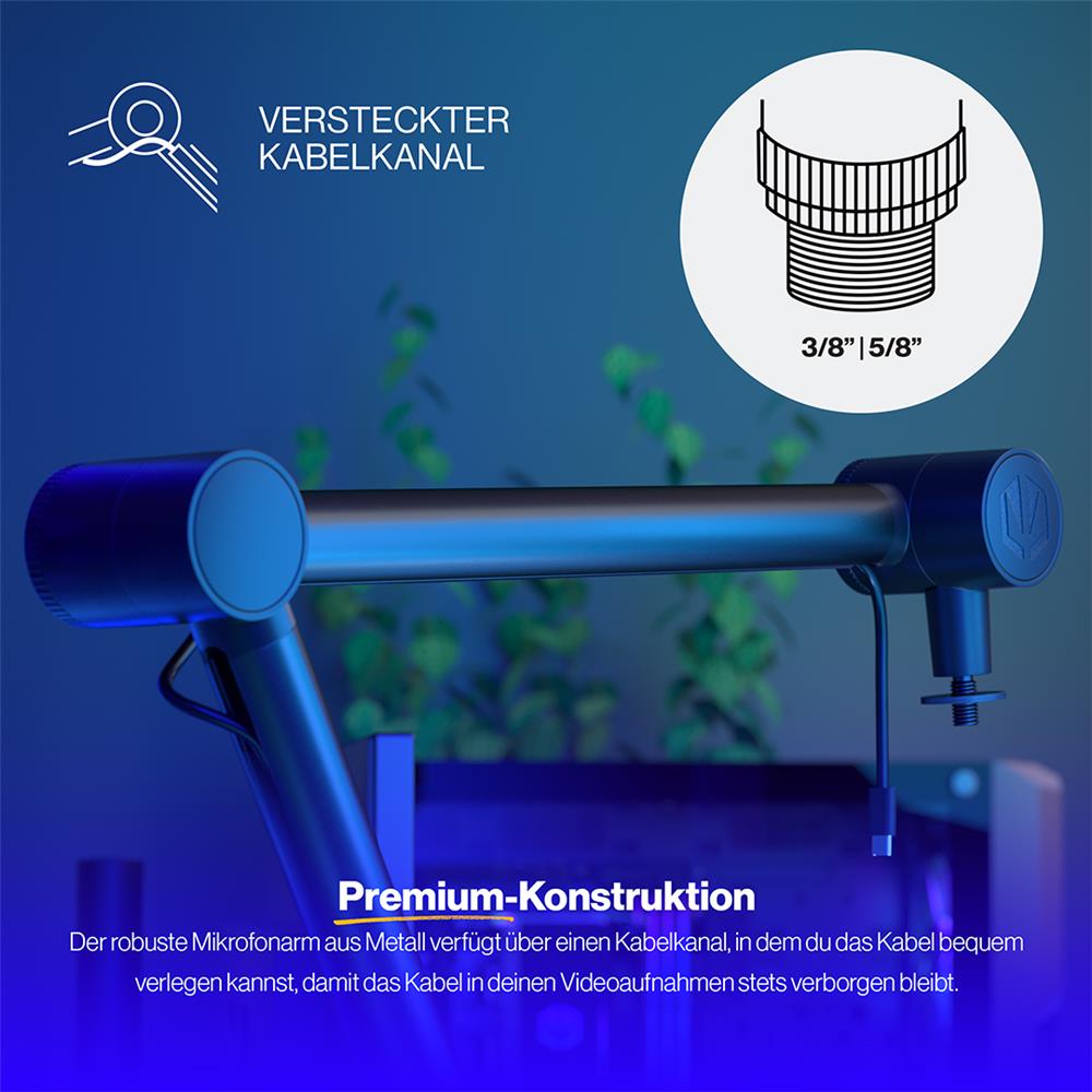 ENDORFY Studio Boom Arm Mikrofonarm 360 Grad drehbar Schwarz
