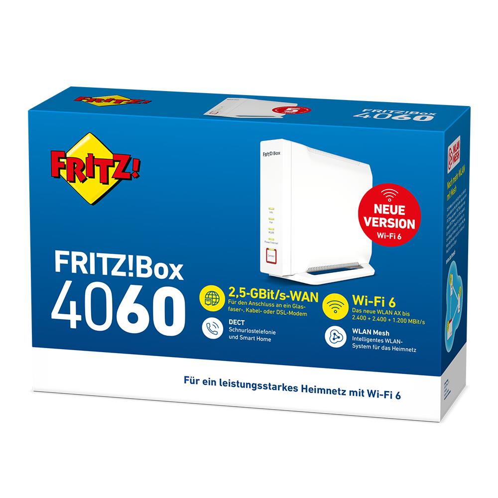 FRITZ!Box 4060 – Triband-WLAN-Router mit Wi-Fi 6 & DECT-Smart-Home-Unterstützung