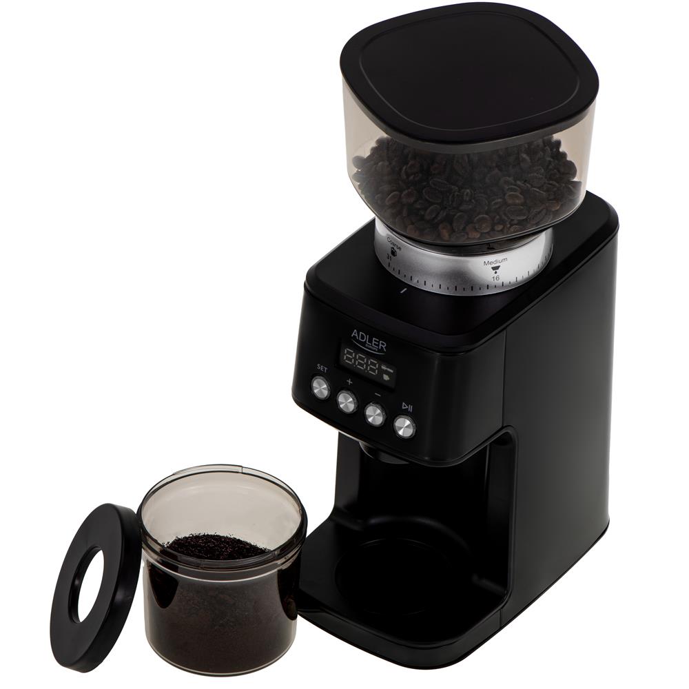Adler AD 4300 Elektrische Kaffeemühle mit 300 g Bohnenbehälter Schwarz