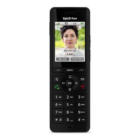 FRITZ!Fon X6 – Schwarzes High-End-DECT-Telefon mit HD-Telefonie & Komfortfunktionen