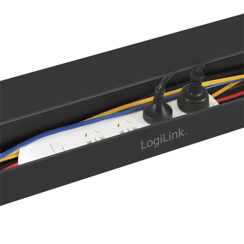 LogiLink Kabelrinnen Organizer für Untertischmontage Metall Schwarz