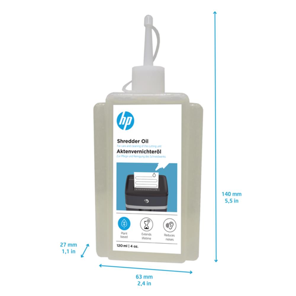 HP Aktenvernichter Öl 120 ml pflanzlicher Schmierstoff für Shredderpflege
