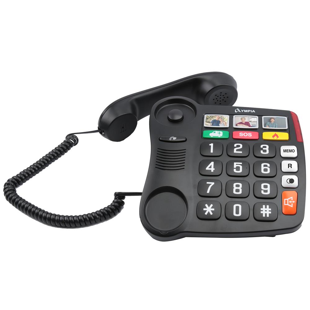Olympia Großtastentelefon 4500 Festnetztelefon hörgerätekompatibel Schwarz
