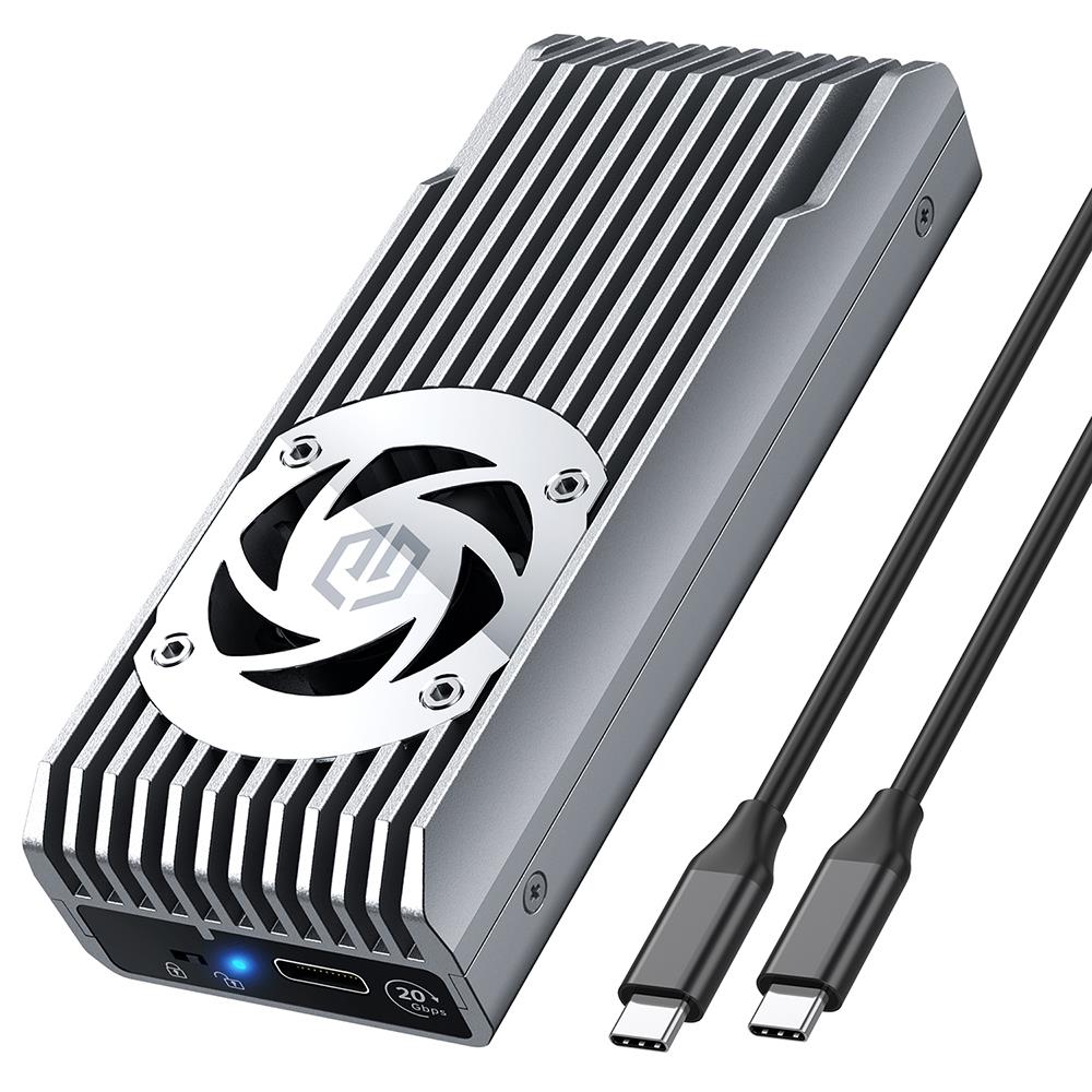 GRAUGEAR USB 3.2 Gen2x2 Gehäuse für M.2 PCIe Gen4 NVMe SSD
