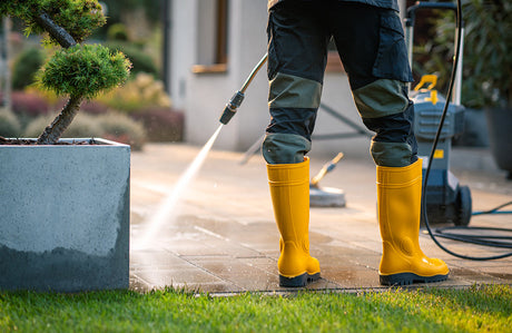 Gehwegreinigung mit einem Hochdruckreiniger
