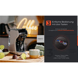 Camry CR 4414bm Multi-Kapsel-Espressomaschine, 19 bar Kaffeemaschine für Kapseln, Pads und gemahlenen Kaffee, kompakt fürs Büro und Zuhause, Mocca/Schwarz