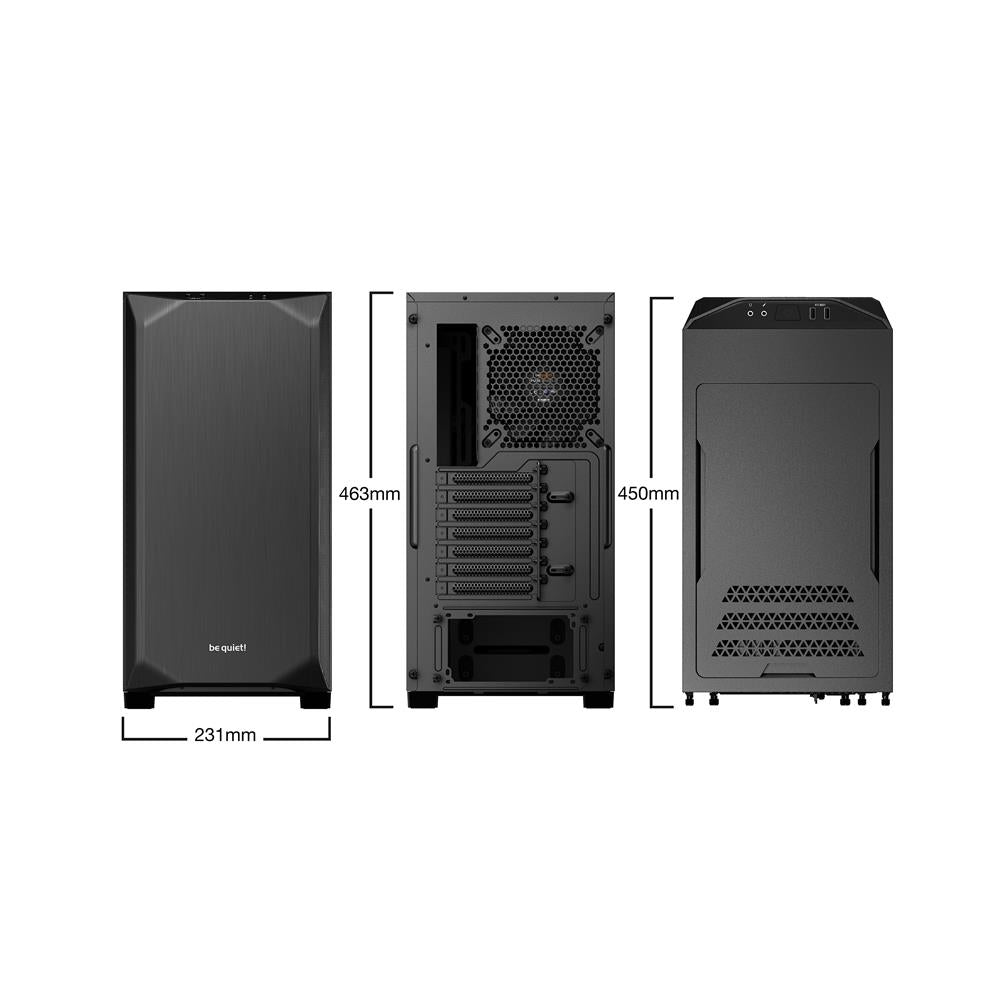 be quiet! Pure Base 500 Window Black PC Gehäuse Case Tower 2 vorinstallierte Pure Wings 2 Lüfter Fenster Schwarz BGW34