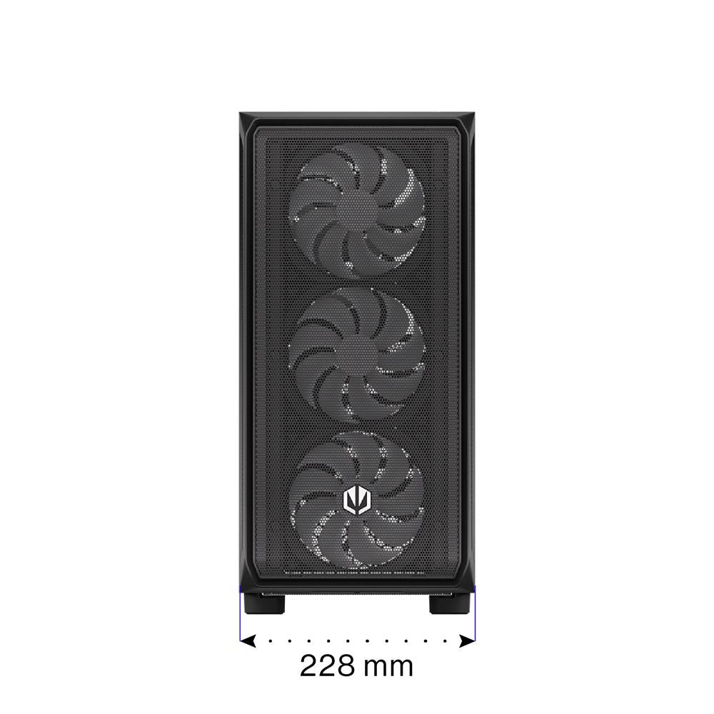 ENDORFY Arx 500 ARGB, ATX PC-Gehäuse, inkl. 4x 140mm ARGB PWM-Lüfter, Seitenteil aus gehärtetem Glas | EY2A011