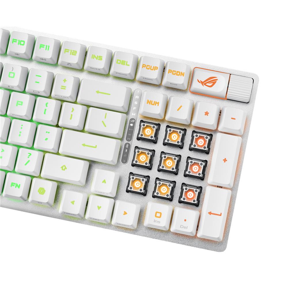 ASUS ROG Strix Scope II 96 RX Wireless White – Gaming-Tastatur, Tri-Mode, RGB