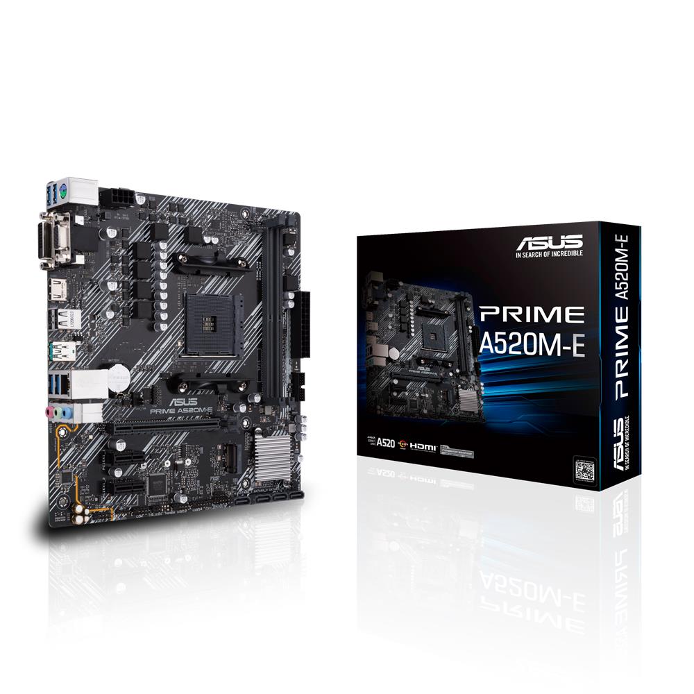 ASUS Prime A520M-E Mainboard Sockel AM4 Ryzen micro-ATX M.2 1Gbit/s-Ethernet SATA 6Gbit/s USB 3.2