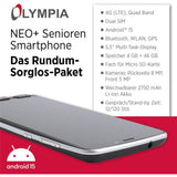 Olympia NEO+ schwarz Seniorenhandy Smartphone großem Display Notruftaste Whatsapp Android 15 4G LTE