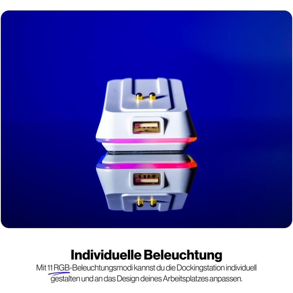ENDORFY Maus Ladestation Mouse Dock Kompatibel LIV Wireless Gaming Maus, RGB, Weiß