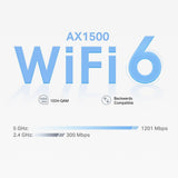 TP-Link Deco X1500 2er Pack AX1500 WiFi 6 Mesh System Dual Band Home Netzwerk