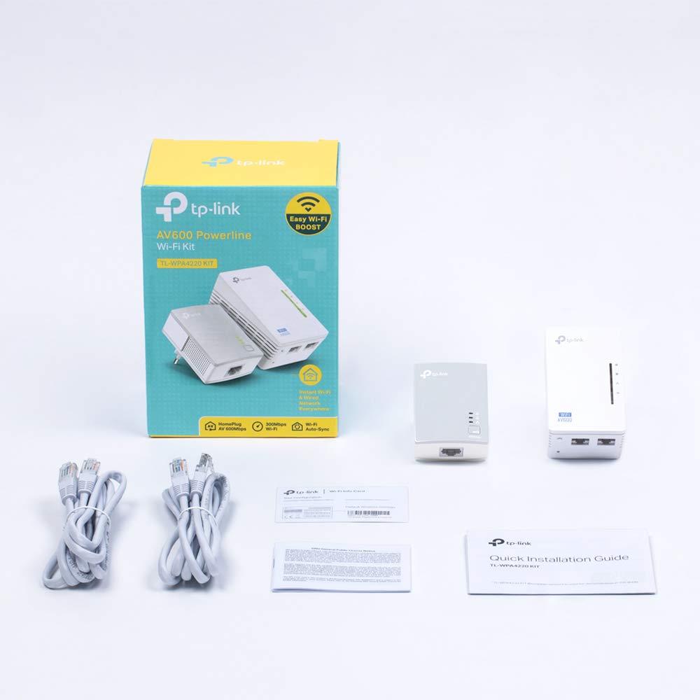 TP-Link TL-WPA4220 KIT AV600 300Mbps WLAN WiFi 600Mbps Powerline Adapter weiß