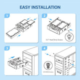 GRAUGEAR Einbaurahmen Frontblende 3x HDD SSD 2x 2,5" + 1x 3,5" auf 5,25" Einbauschacht