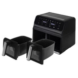 Adler AD 6315 Doppel Heißluftfritteuse mit Sichtfenster 8L Airfryer 2 Fächer schwarz