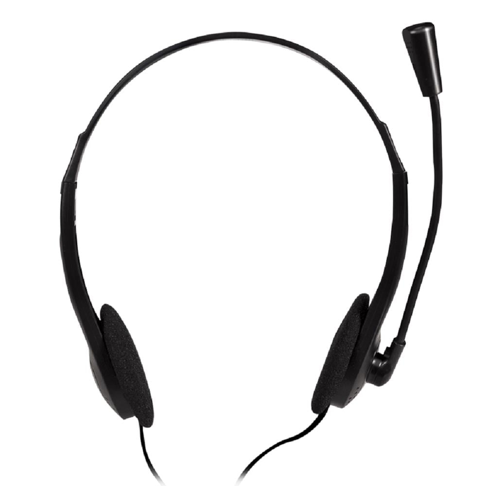 LogiLink Stereo-Headset, 2x 3,5-mm-Klinkenstecker, mit Bügelmikrofon, in Eco-Box, Schwarz