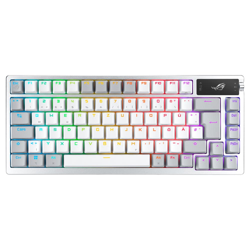 ASUS ROG Azoth White RGB Gaming-Tastatur (QWERTZ Layout, mechanische ROG NX-Snow Switches, weiß)