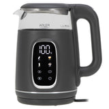 Adler AD 1305 Glas-Wasserkocher mit Temperaturregelung, LED-Anzeige, 1,7 L, 2200 W