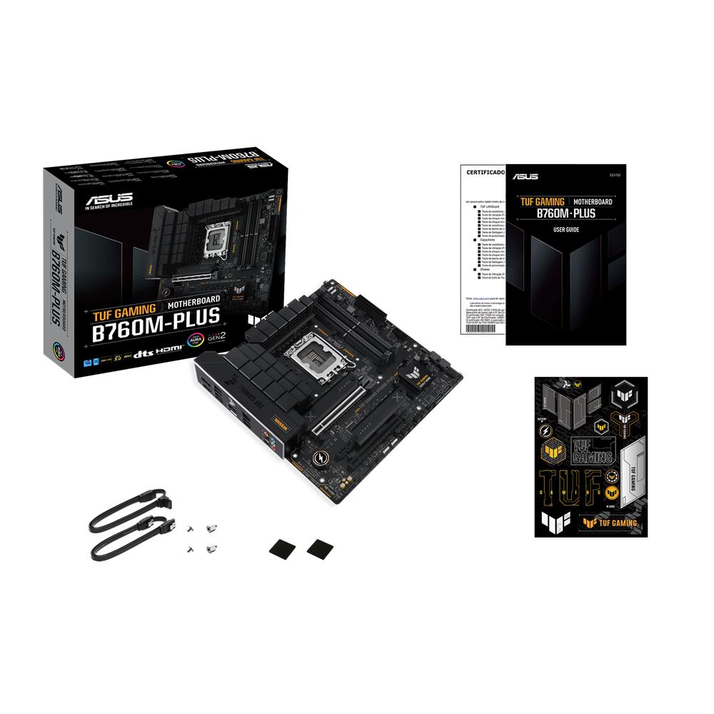 ASUS TUF GAMING B760M-PLUS Mainboard Sockel Intel LGA 1700 (Intel B760, mATX, DDR5, PCIe 5.0, M.2)