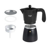 Adler AD 4429 Espressokocher für Herdplatte, 450 ml, Aluminium, schwarz