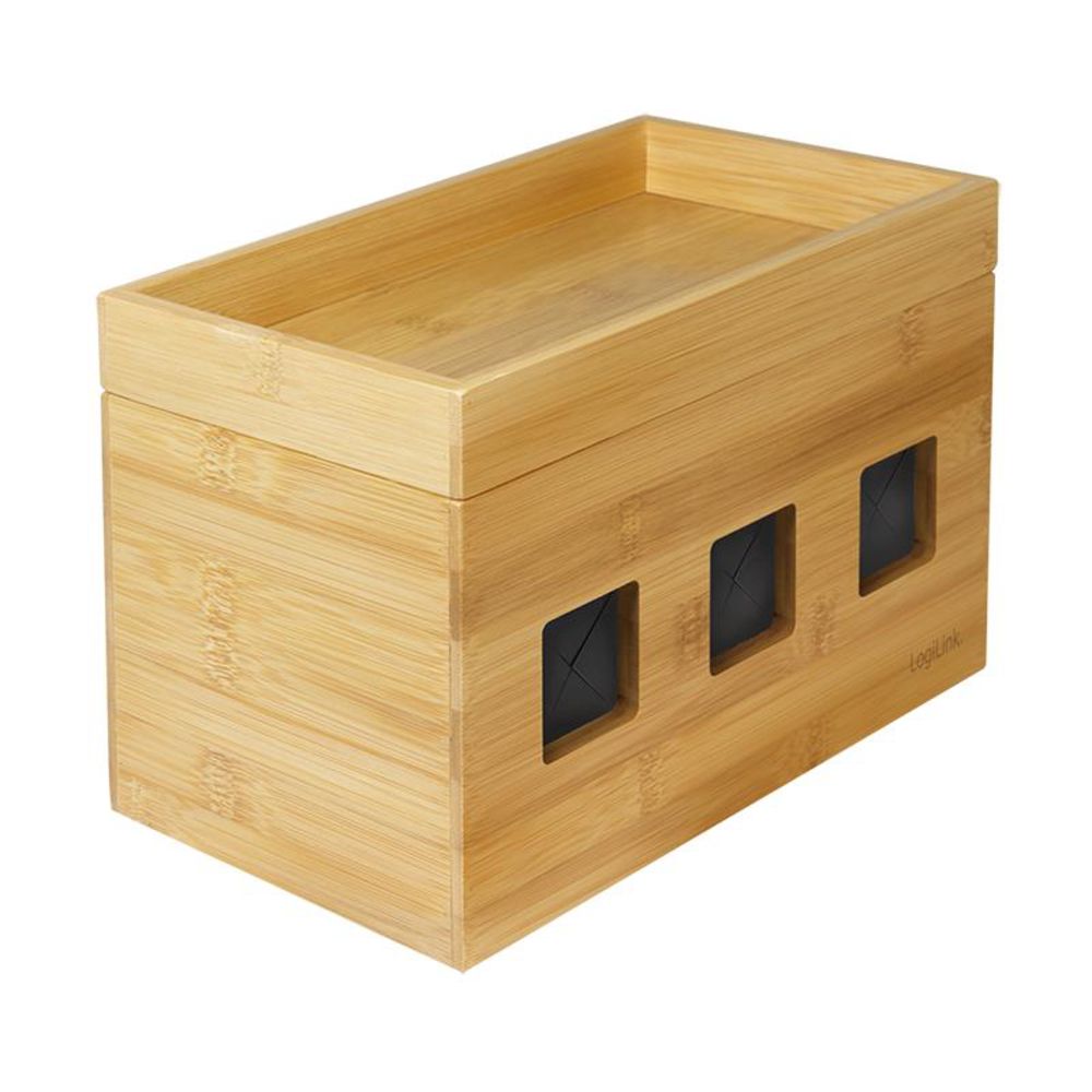 LogiLink Kabelbox 255x140x165 mm Bambus Kabelmanagement Kabelordnung – okluge.de