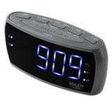 Adler AD 1121 S Radiowecker LED Display 22,2 cm AM FM Wecker, Dual Alarm, Snooze Netzbetrieb, Schwarz