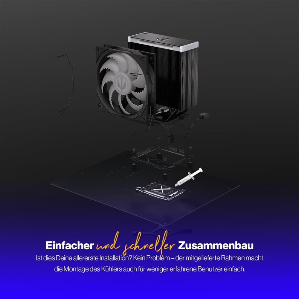 ENDORFY Fera 5 Black ARGB CPU-Kühler, Beleuchtet, inklusive Wärmeleitpaste | EY3A012