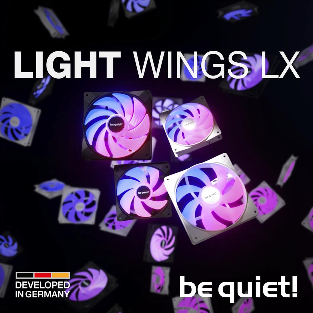 be quiet! Light Wings LX 120mm PWM Lüfter Beleuchteter Hub und mattierte Lüfterblätter