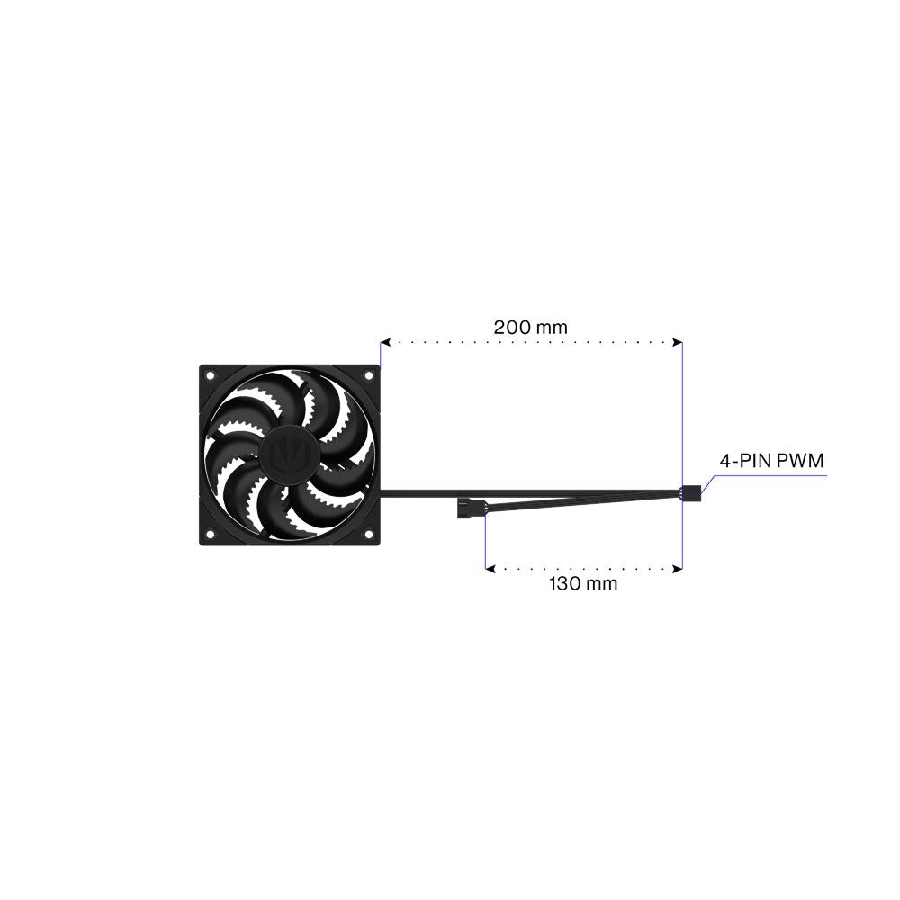 ENDORFY Fluctus 120 PWM, PC-Lüfter, schwarz, mit Anti-Vibrations-Pads