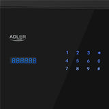 Adler AD 1044 Tresor mit Fingerabdruck, Möbeltresor 17 L, Safe mit Zahlencode, Notschlüssel, Alarm, Touchscreen, Dokumententresor für Zuhause Büro, Schwarz