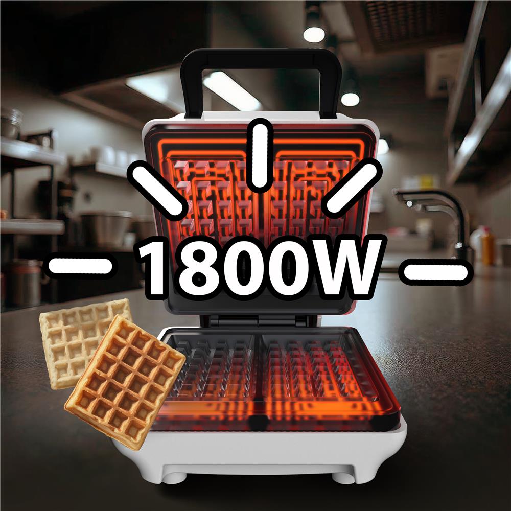 Mesko MS 3091 Waffeleisen – Weiß, 1800 W, Antihaftbeschichtung