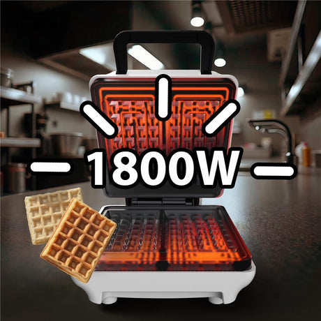 Mesko MS 3091 Waffeleisen – Weiß, 1800 W, Antihaftbeschichtung