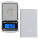 Adler AD 3168 Präzisionswaage digital Feinwaage mit beleuchteter LCD Anzeige silber