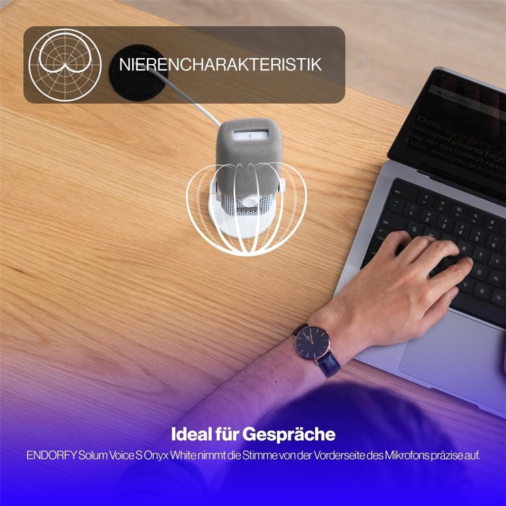 ENDORFY Solum Voice S Onyx White USB Mikrofon mit RGB und Kopfhöreranschluss