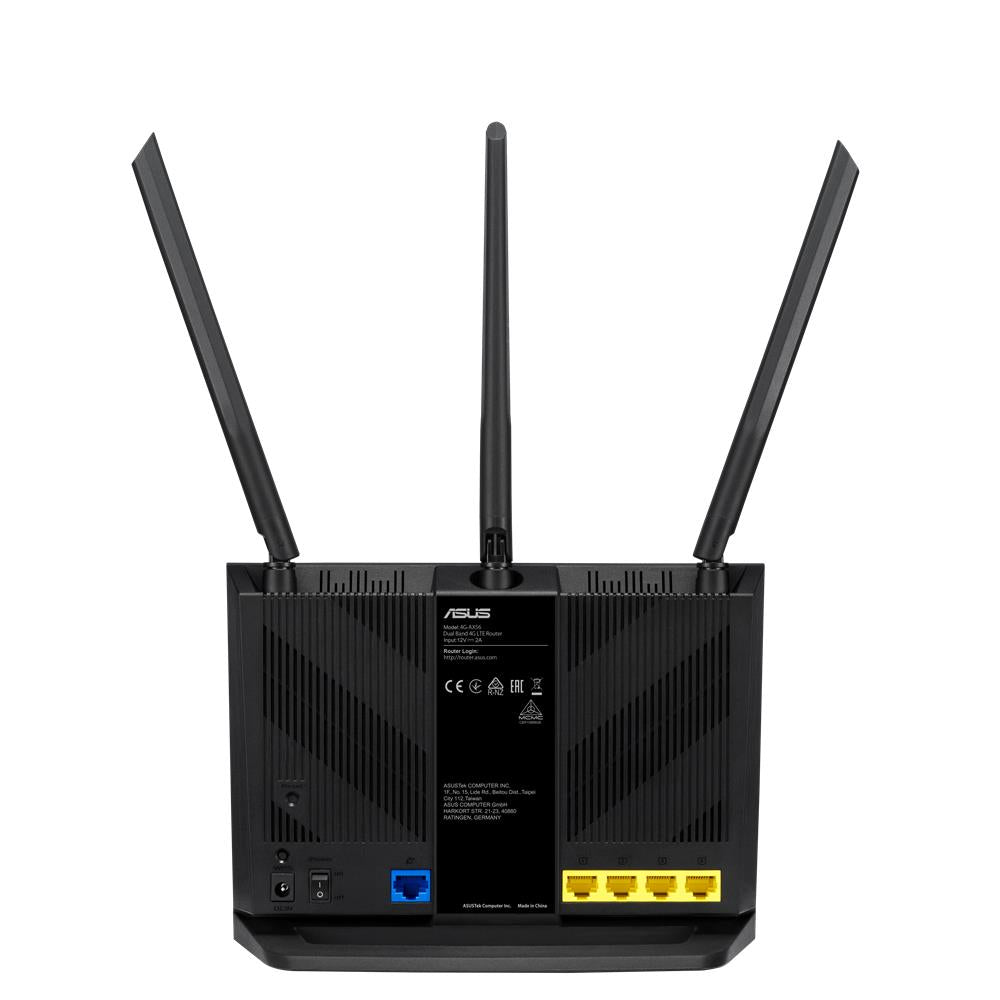 ASUS 4G-AX56 AX1800 LTE WLAN-Router WiFi-6 AX1800 SIM Slot LTE Cat. 6 bis zu 300 Mbits Gigabit LAN