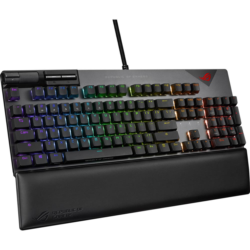 ASUS ROG Strix Flare II mechanische Gaming-Tastatur Deutsches Layout 8000 Hz Polling-Rate RGB-Beleuchtung